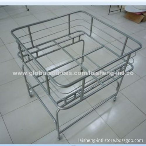Dump Wire Bin with Four Casters and Powder-coated Surface Finish, Measures 900 x 900 x 950mm